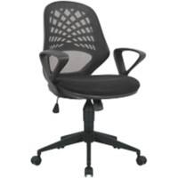 Nautilus Designs Office Chair Basic Tilt Mesh Fixed Armrest Black BCM/K116/BK 630 x 615 x 1,045 mm