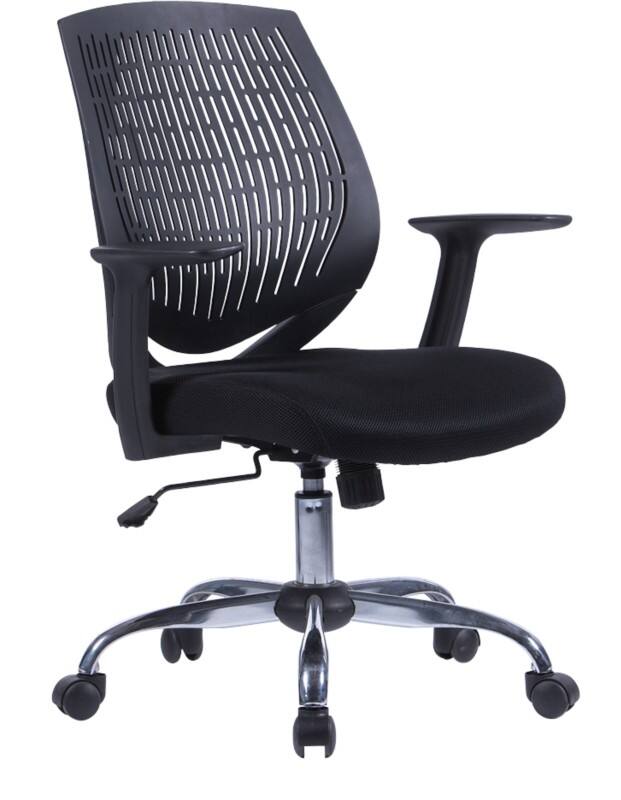 Nautilus Designs Office Chair Basic Tilt Mesh Fixed Armrest Black 640 x 620 x 985 mm