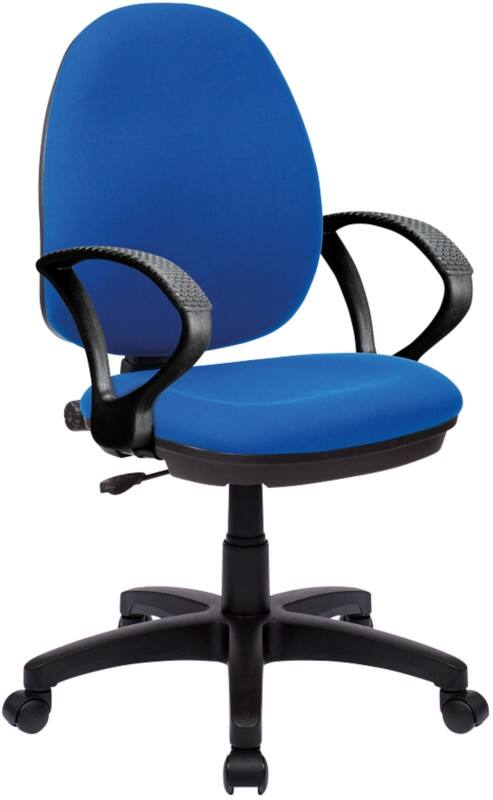 Nautilus Designs Office Chair Fabric Fixed Armrest Blue 630 x 535 mm