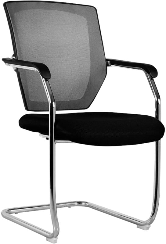 Nautilus Designs Cantilever Chair Mesh Fixed Armrest Black 630 x 655 x 960 mm