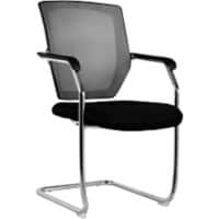 Nautilus Designs Cantilever Chair Mesh Fixed Armrest Black BCM/K512V/BK 630 x 655 x 960 mm