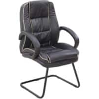 Nautilus Designs Cantilever Chair Real leather Fixed Armrest Black DPA609AV/LBK 710 x 770 x 1,020 mm