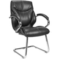 Nautilus Designs Cantilever Chair Real leather Fixed Armrest Black DPA617AV/LBK 700 x 770 x 1,070 mm