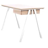 Nautilus Designs Non Height Adjustable Home Office Desk Rectangular Oak 4 Metal legs 1,200 (W) x 600 (D) x 730 (H) mm MFC (Melamine Faced Chipboard)