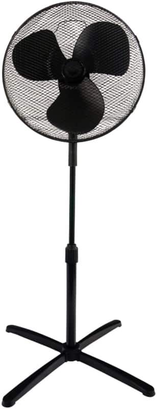 igenix Height Adjustable Pedestal Fan Main 3 Speeds 124 cm Black DF1655BL 40.6 cm