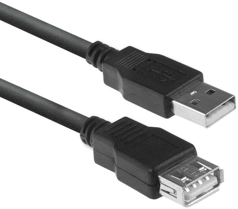 ACT USB A Male USB Cable USB A Female AC3043 Black 3000 mm