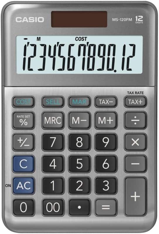 CASIO Destop Calculator MS-120FM 12-Digit Grey