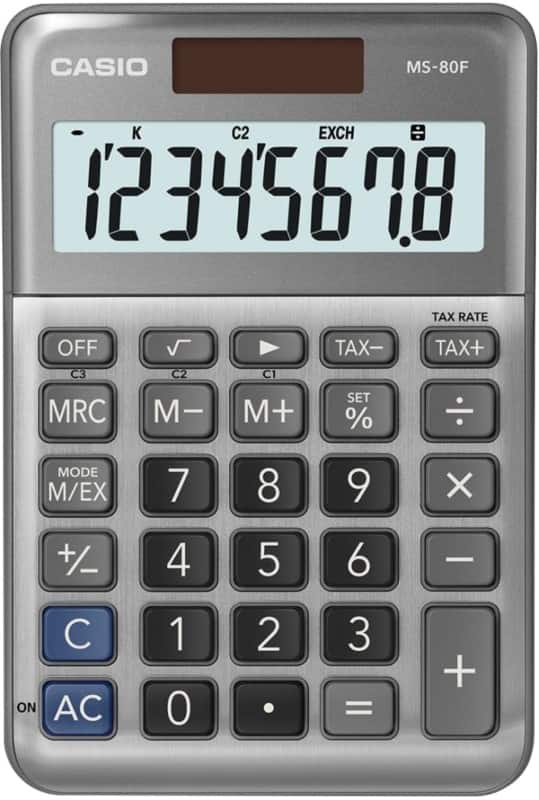 CASIO Destop Calculator MS-80F 8-Digit Grey