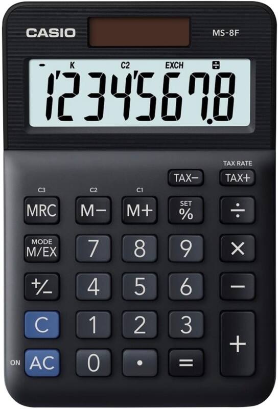 CASIO Destop Calculator MS-8F 8-Digit Black | Viking Direct UK