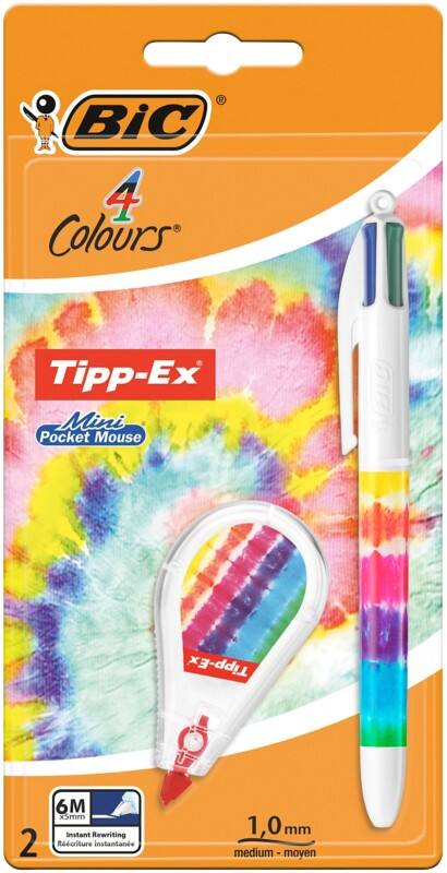 BIC 4 Colours Batik Retractable Ballpoint Pen Multicolour 0.4 mm Medium Ballpoint Refillable