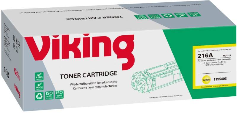 Viking 216A Compatible HP Toner Cartridge W2412A Yellow