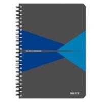 LEITZ Office Wirebound Notebook A5 Ruled Cardboard Blue Perforated Pack of 5