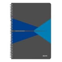 LEITZ Office Wirebound Notebook A4 Ruled Cardboard Blue Perforated Pack of 5