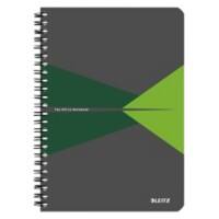 LEITZ Office Wirebound Notebook A5 Ruled PP (Polypropylene) Green Perforated Pack of 5