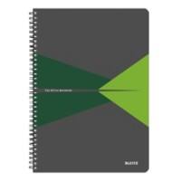 LEITZ Office Wirebound Notebook A4 Ruled PP (Polypropylene) Green Perforated Pack of 5