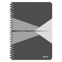 LEITZ Office Wirebound Notebook A5 Ruled Cardboard Grey Perforated Pack of 5