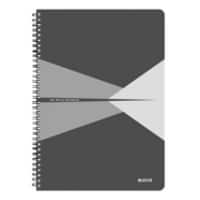 LEITZ Office Wirebound Notebook A4 Ruled PP (Polypropylene) Grey Perforated Pack of 5