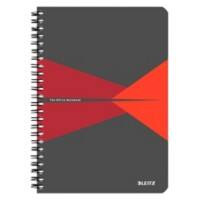 LEITZ Office Wirebound Notebook A5 Ruled Cardboard Red Perforated Pack of 5