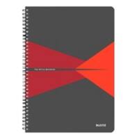 LEITZ Office Wirebound Notebook A4 Ruled Cardboard Red Perforated Pack of 5