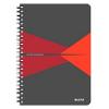 LEITZ Office Wirebound Notebook A5 Ruled PP (Polypropylene) Red Perforated Pack of 5