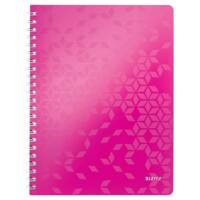 LEITZ Wow Wirebound Notebook A4 Ruled Pink Pack of 6