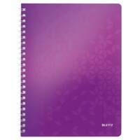 LEITZ Wow Wirebound Notebook A4 Ruled Purple Pack of 6