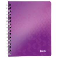 LEITZ Wow Wirebound Notebook A5 Ruled Purple Pack of 6