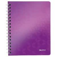 LEITZ Wow Wirebound Notebook A5 Ruled Purple Pack of 6