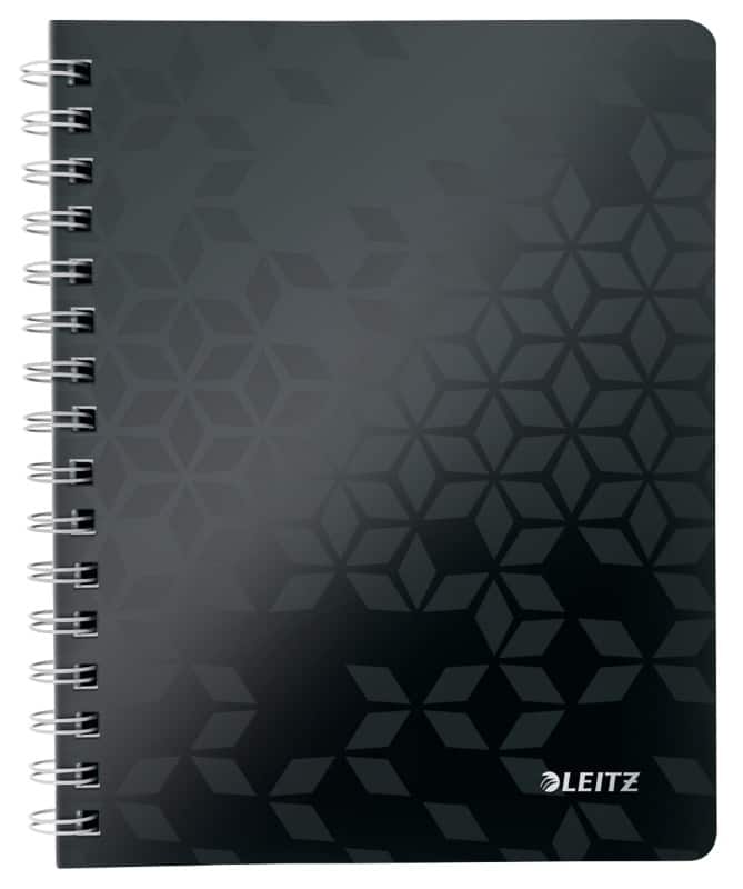 LEITZ Wow Wirebound Notebook A5 Ruled Black