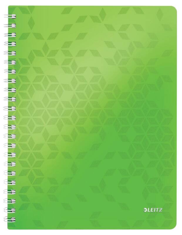 Leitz Wow Notebook A4 Ruled Wirebound Green 80 Sheets