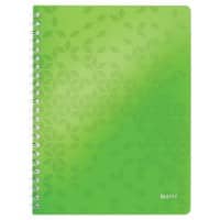 Leitz Wow Notebook A4 Ruled Wirebound Green 80 Sheets