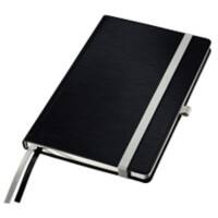 Leitz Notebook A5 Ruled Hardback Satin Black Not perforated 80 Pages Pack of 5