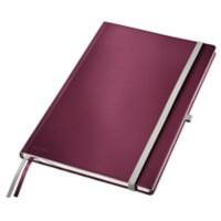 LEITZ Style Notebook A4 Ruled Paper Garnet Red Not perforated 80 Pages Pack of 5