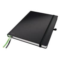 LEITZ Casebound Notebook A4 Ruled Paper Black Not perforated 80 Pages Pack of 6