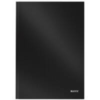 LEITZ Solid Casebound Notebook A4 Ruled Paper Black Not perforated 80 Pages Pack of 6