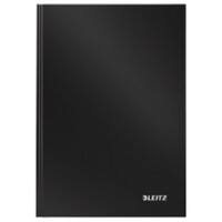 LEITZ Solid Casebound Notebook A5 Ruled Paper Black Not perforated 80 Pages Pack of 6