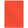 LEITZ Casebound Notebook A4 Ruled Paper Light Red Not perforated 80 Pages Pack of 6