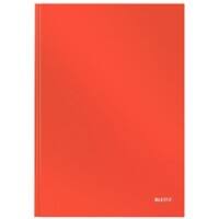 LEITZ Casebound Notebook A4 Ruled Paper Light Red Not perforated 80 Pages Pack of 6