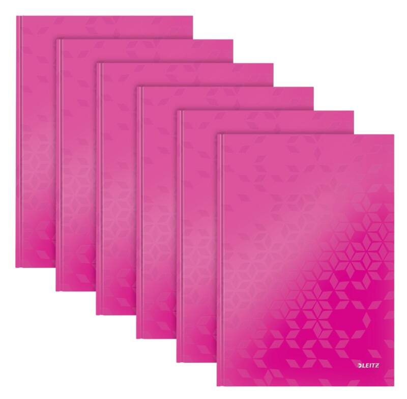 LEITZ Wow Notebook A4 Ruled Paper Pink Not perforated 80 Pages Pack of 6