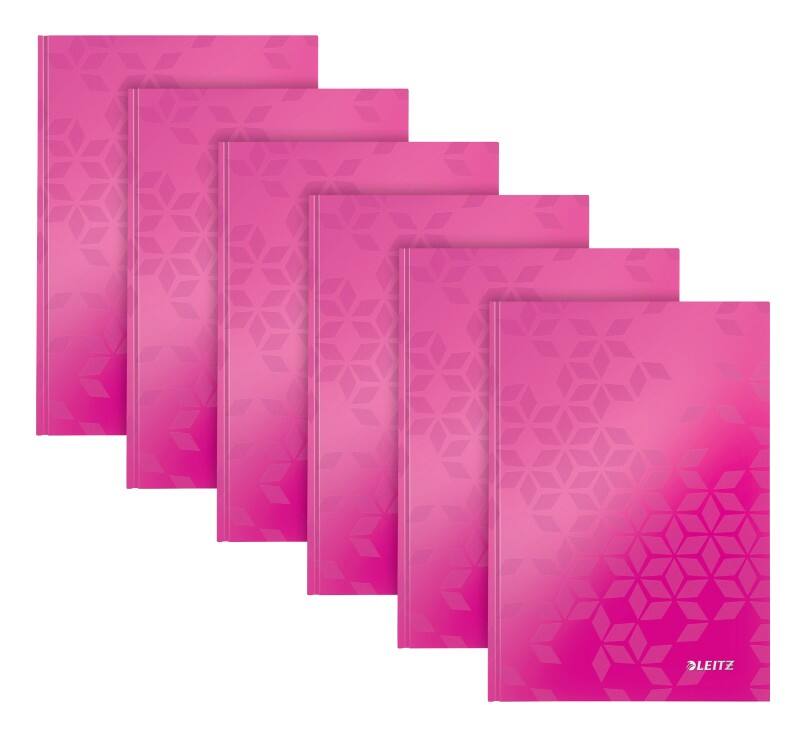 LEITZ Wow Notebook A5 Ruled Paper Pink Not perforated 80 Pages Pack of 6