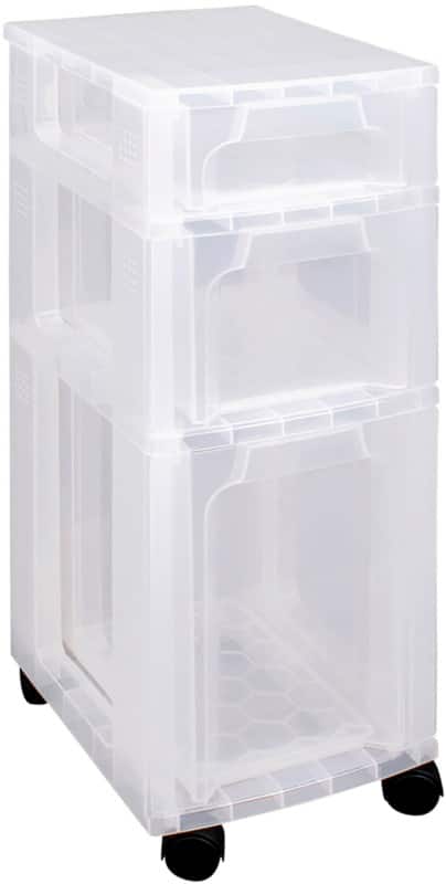 Really Useful Box Slimline PP (Polypropylene) Storage Box 21 L Transparent 24 x 30 x 63 cm
