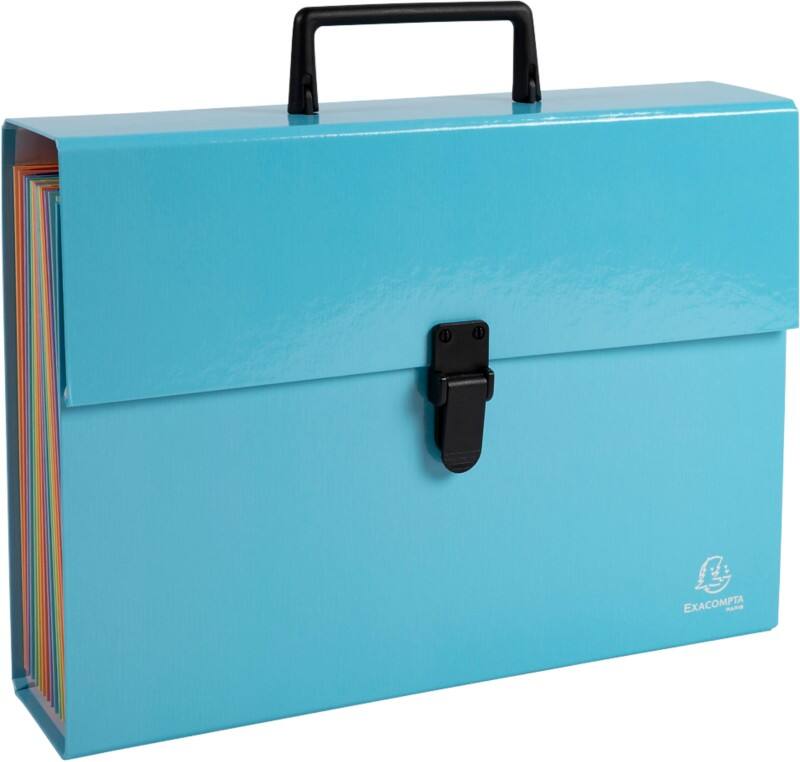 Exacompta Aquarel Expanding File 18 Pockets A4 Cardboard Blank Pastel Blue 56762E