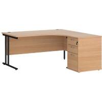 Dams International Desk with Pedestal EBK16RB 1,600 x 1,626 x 725 mm