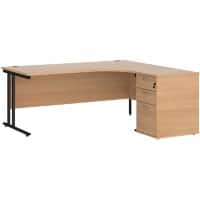 Dams International Desk with Pedestal EBK18RB 1,800 x 1,626 x 725 mm