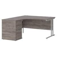 Dams International Desk with Pedestal EBS14LGO 1,400 x 1,626 x 725 mm