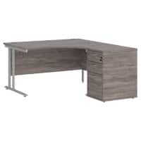Dams International Maestro 25 Desk with Pedestal Oak 1,400 (W) x 1,626 (D) x 725 (H) mm Wood