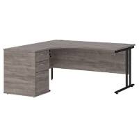 Dams International Desk with Pedestal EBK16LGO 1,600 x 1,626 x 725 mm