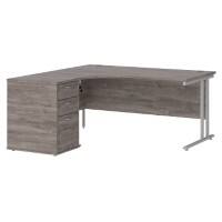 Dams International Desk with Pedestal EBS16LGO 1,600 x 1,626 x 725 mm