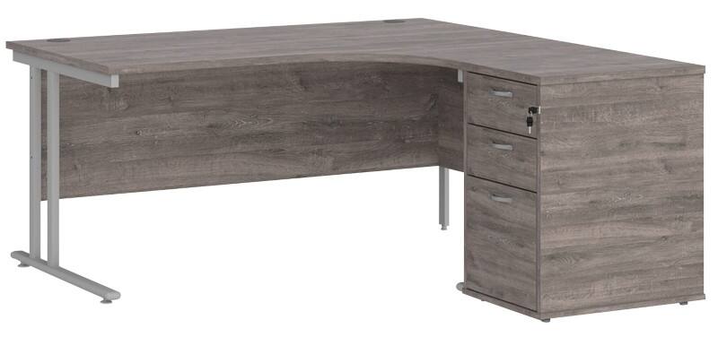 Dams International Desk with Pedestal EBS16RGO 1,600 x 1,626 x 725 mm