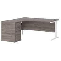 Dams International Desk with Pedestal EBWH16LGO 1,600 x 1,626 x 725 mm